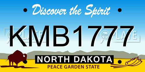 KMB1777 North Dakota License Plate