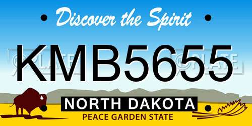 KMB5655 North Dakota License Plate