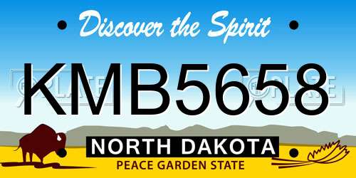 KMB5658 North Dakota License Plate