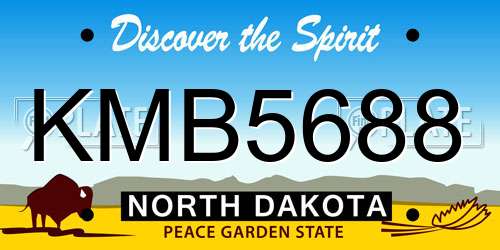 KMB5688 North Dakota License Plate