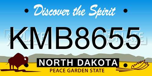 KMB8655 North Dakota License Plate