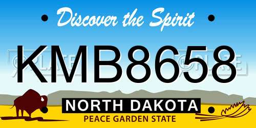 KMB8658 North Dakota License Plate