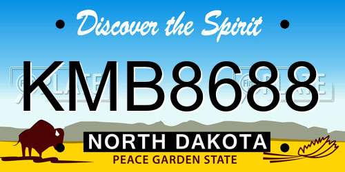 KMB8688 North Dakota License Plate