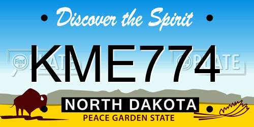 KME774 North Dakota License Plate