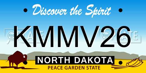 KMMV26 North Dakota License Plate