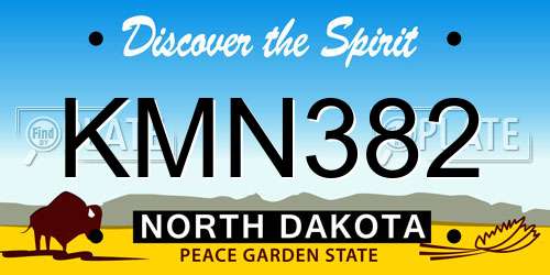 KMN382 North Dakota License Plate