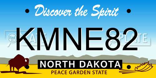 KMNE82 North Dakota License Plate