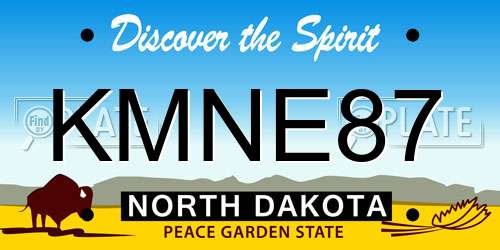 KMNE87 North Dakota License Plate