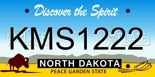 KMS1222 North Dakota License Plate