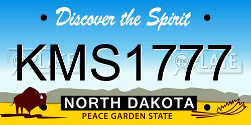 KMS1777 North Dakota License Plate