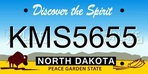 KMS5655 North Dakota License Plate