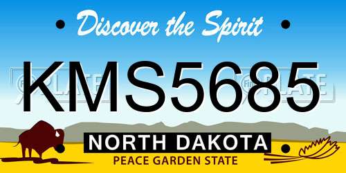 KMS5685 North Dakota License Plate