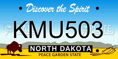 KMU503 North Dakota License Plate