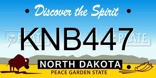 KNB447 North Dakota License Plate