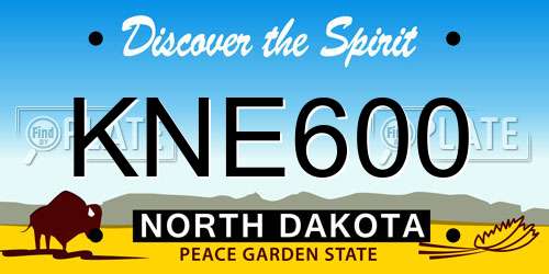 KNE600 North Dakota License Plate