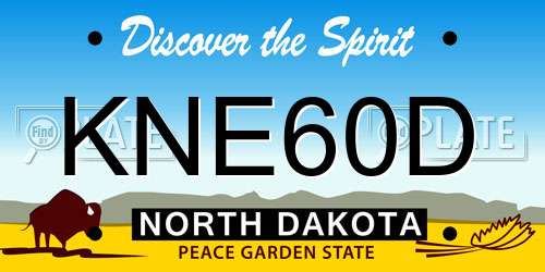 KNE60D North Dakota License Plate