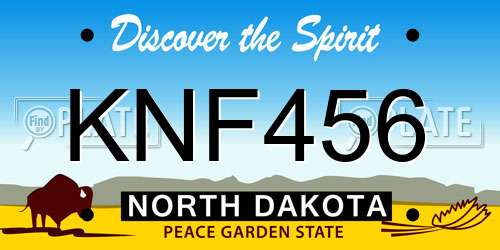 KNF456 North Dakota License Plate