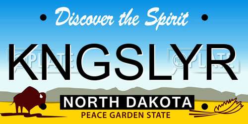 KNGSLYR North Dakota License Plate