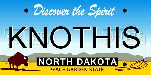 KNOTHIS North Dakota License Plate