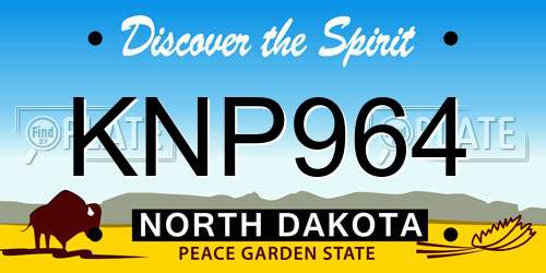 KNP964 North Dakota License Plate