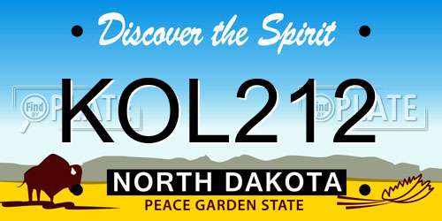 KOL212 North Dakota License Plate