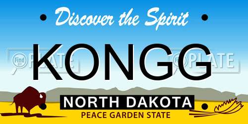 KONGG North Dakota License Plate