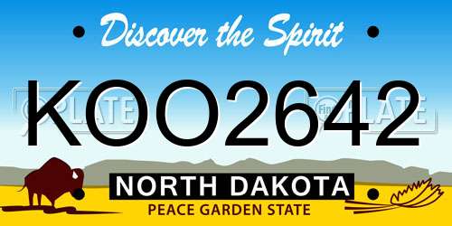 KOO2642 North Dakota License Plate