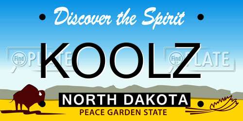KOOLZ North Dakota License Plate