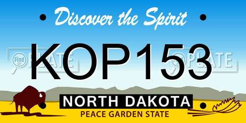 KOP153 North Dakota License Plate