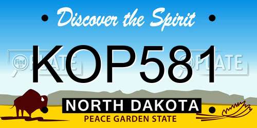KOP581 North Dakota License Plate