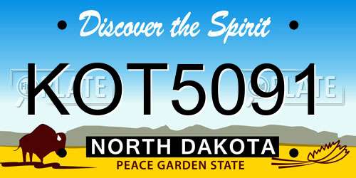 KOT5091 North Dakota License Plate