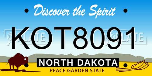 KOT8091 North Dakota License Plate