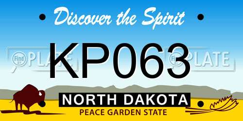 KP063 North Dakota License Plate
