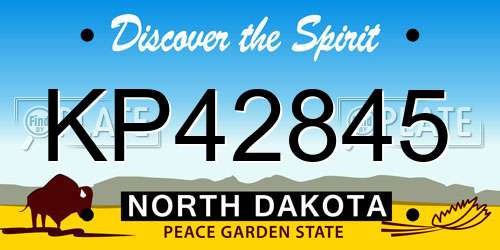 KP42845 North Dakota License Plate