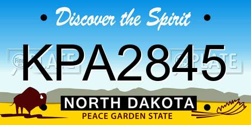 KPA2845 North Dakota License Plate