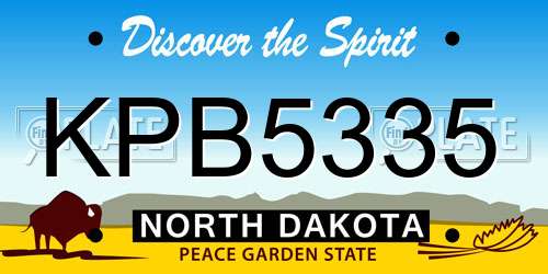 KPB5335 North Dakota License Plate