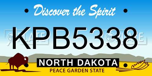 KPB5338 North Dakota License Plate