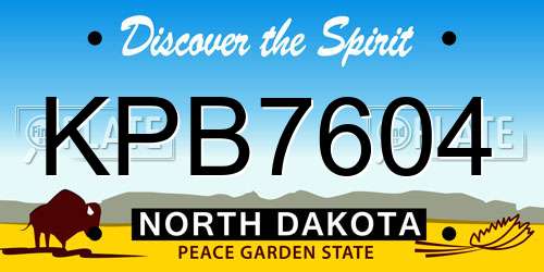KPB7604 North Dakota License Plate