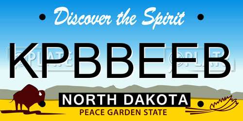 KPBBEEB North Dakota License Plate