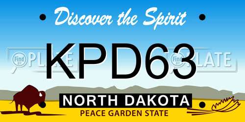 KPD63 North Dakota License Plate