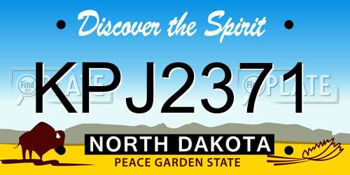 KPJ2371 North Dakota License Plate