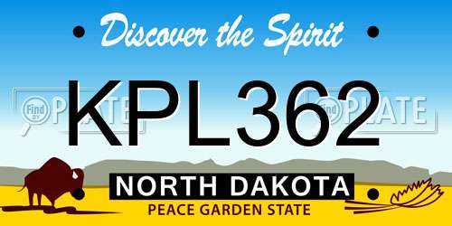 KPL362 North Dakota License Plate