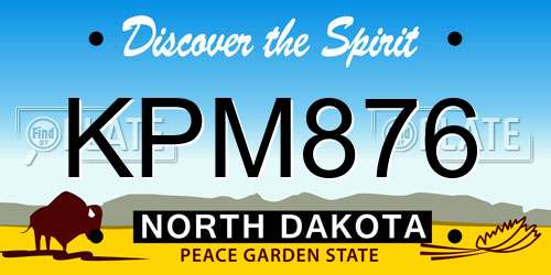 KPM876 North Dakota License Plate