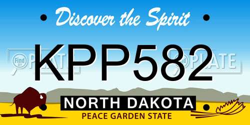 KPP582 North Dakota License Plate