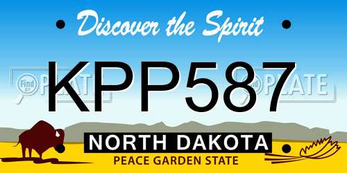 KPP587 North Dakota License Plate