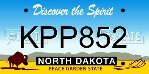 KPP852 North Dakota License Plate