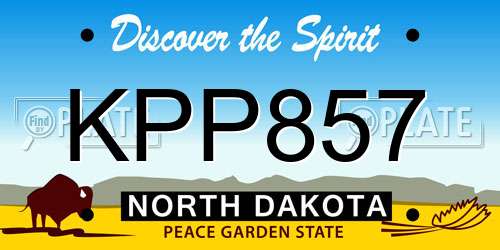 KPP857 North Dakota License Plate