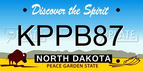 KPPB87 North Dakota License Plate