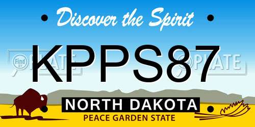 KPPS87 North Dakota License Plate