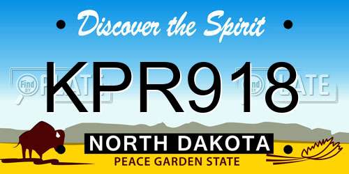 KPR918 North Dakota License Plate